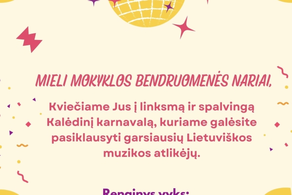 Kviečiame į Kalėdinį karnavalą!